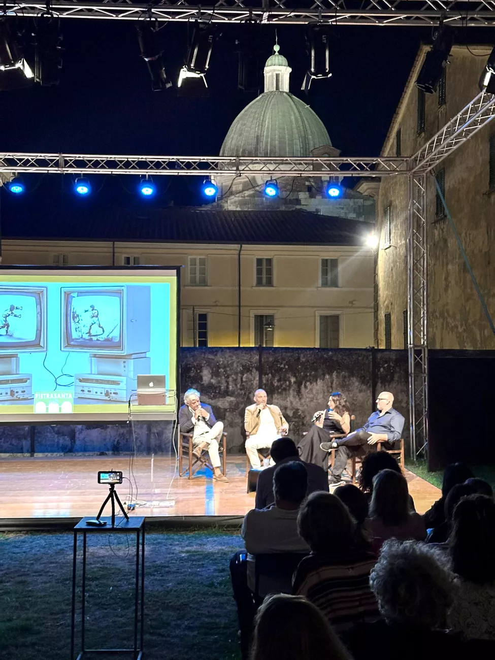 Claudio Francesconi, Annalisa Bugliani per l'evento di Nicola Lattanzi e Andrea Pezzi a Pietrasanta Cult